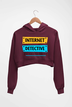 Load image into Gallery viewer, Internet Crop HOODIE FOR WOMEN-Maroon-Ektarfa.online
