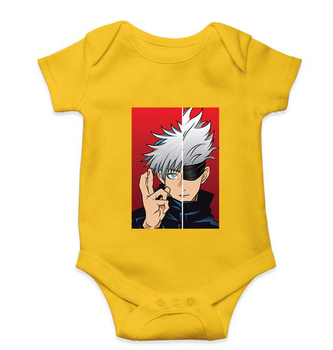 Sukuna Anime Kids Romper For Baby Boy/Girl-0-5 Months(18 Inches)-Yellow-Ektarfa.online