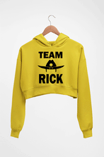 Load image into Gallery viewer, Team Rick Crop HOODIE FOR WOMEN-Mustard Yellow-Ektarfa.online
