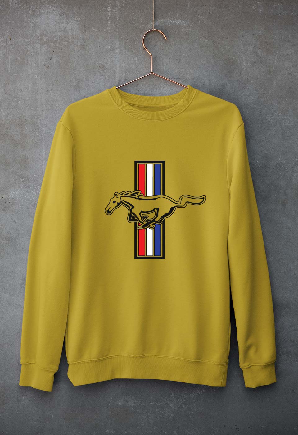 Ford Mustang Unisex Sweatshirt for Men/Women-Mustard Yellow-Ektarfa.online