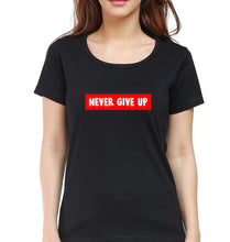 Load image into Gallery viewer, Never Give UP T-Shirt for Women-Black-Ektarfa.online
