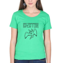 Load image into Gallery viewer, Led Zeppelin T-Shirt for Women-Flag Green-Ektarfa.online
