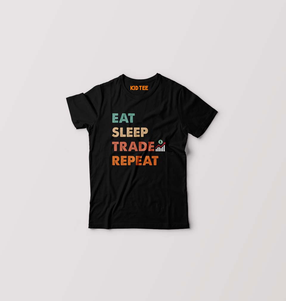 Share Market(Stock Market) Kids T-Shirt for Boy/Girl-Black-Ektarfa.online