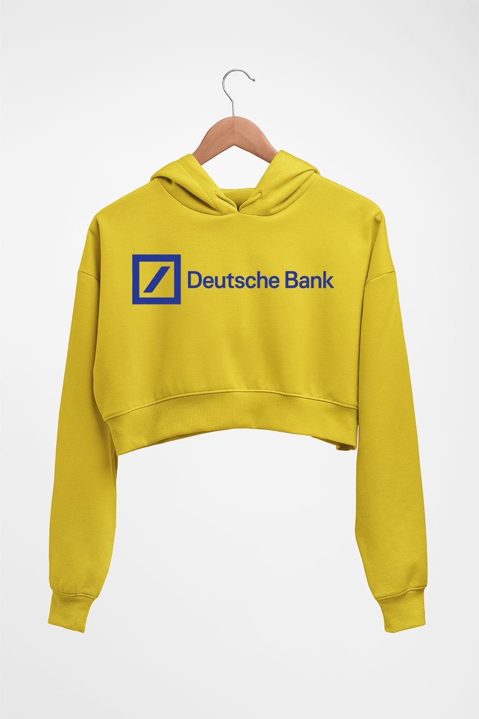 Deutsche Bank Crop HOODIE FOR WOMEN-Mustard Yellow-Ektarfa.online