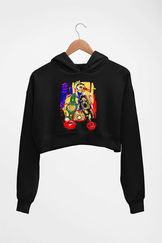 Mike Tyson Crop HOODIE FOR WOMEN-Black-Ektarfa.online