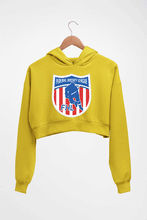 Load image into Gallery viewer, Federal Hockey League Crop HOODIE FOR WOMEN-Mustard Yellow-Ektarfa.online

