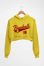 Load image into Gallery viewer, Baseball Crop HOODIE FOR WOMEN-Mustard Yellow-Ektarfa.online

