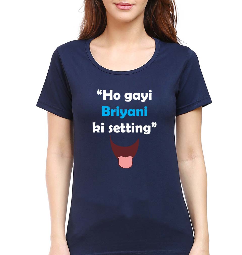 Biryani T-Shirt for Women-Navy Blue-Ektarfa.online
