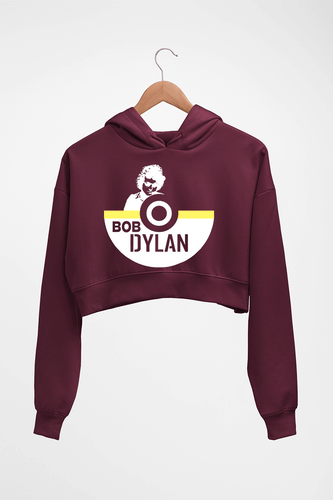 Bob Dylan Crop HOODIE FOR WOMEN-Maroon-Ektarfa.online