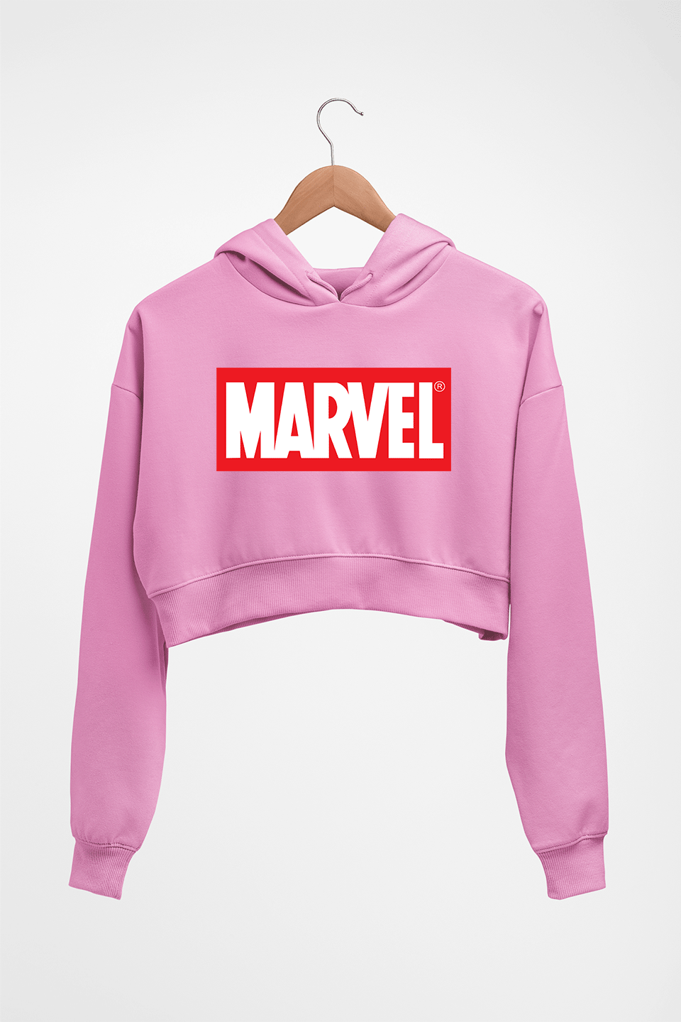 Marvel Crop HOODIE FOR WOMEN-Light Baby Pink-Ektarfa.online