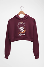 Load image into Gallery viewer, Fishing Crop HOODIE FOR WOMEN-Maroon-Ektarfa.online
