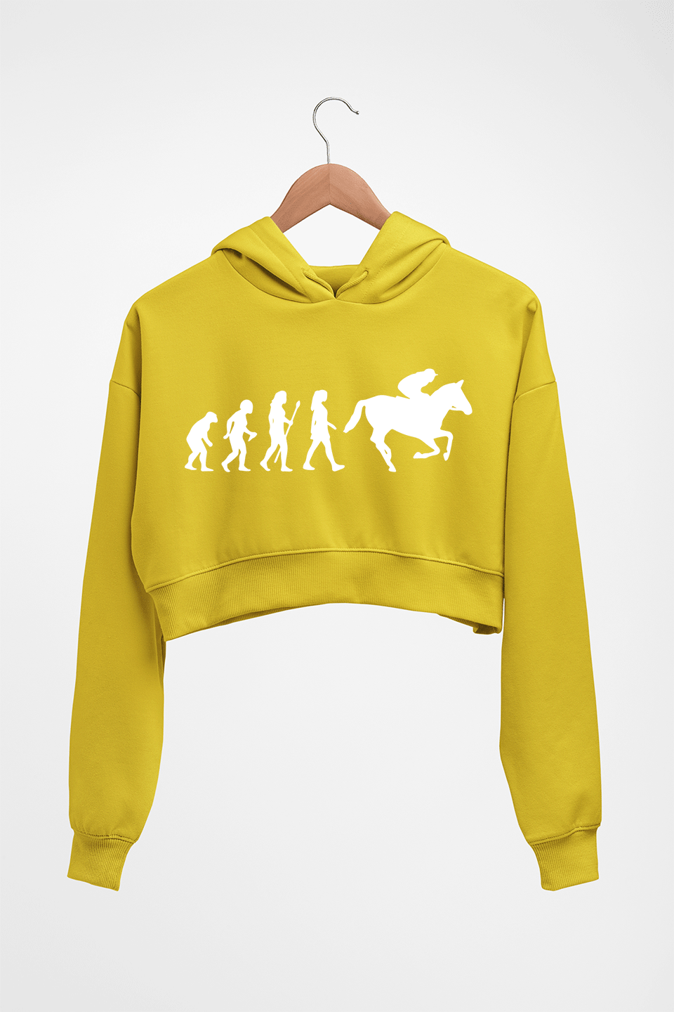 Horse Riding Crop HOODIE FOR WOMEN-Mustard Yellow-Ektarfa.online