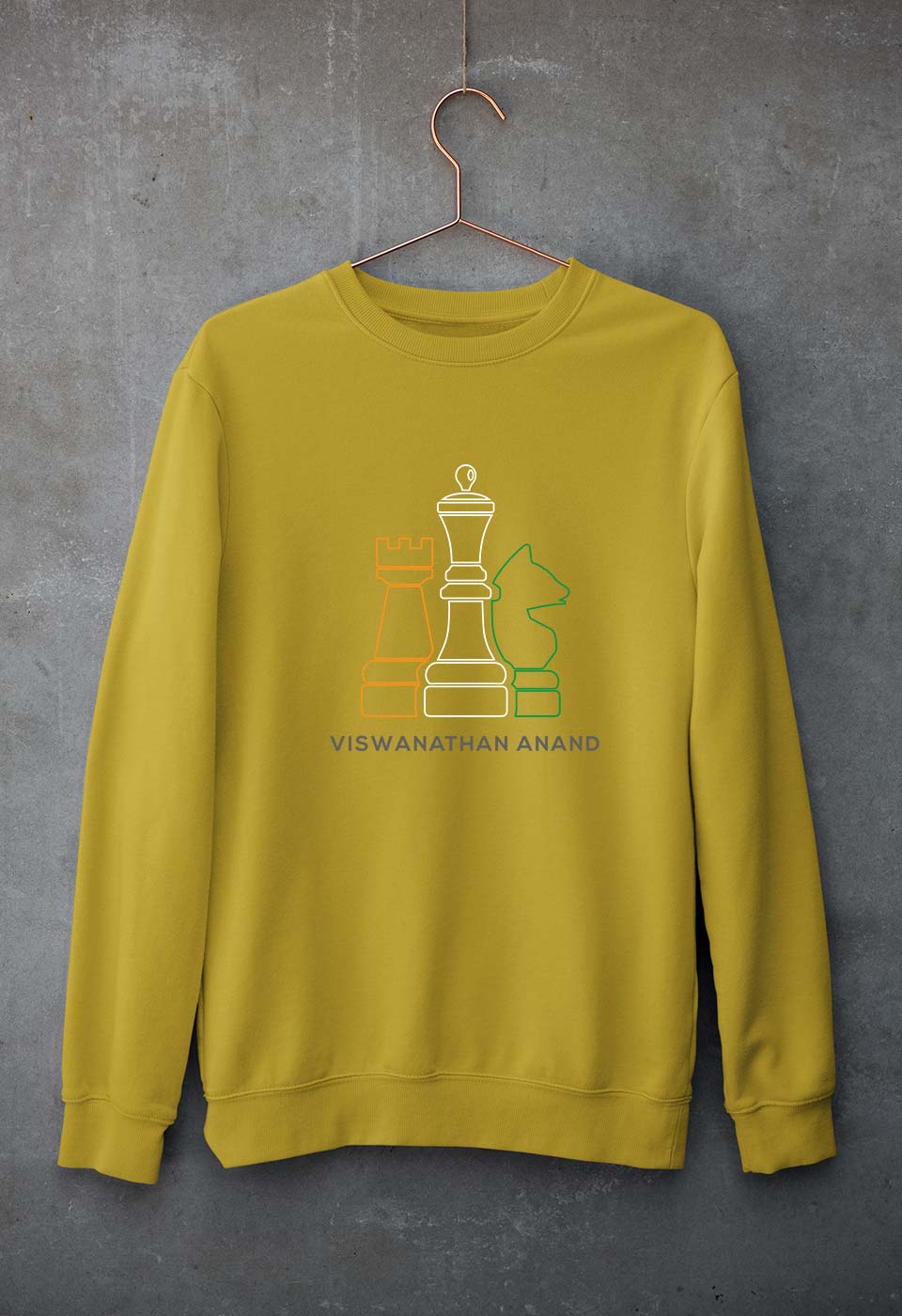 Viswanathan Anand Chess Unisex Sweatshirt for Men/Women-Mustard Yellow-Ektarfa.online