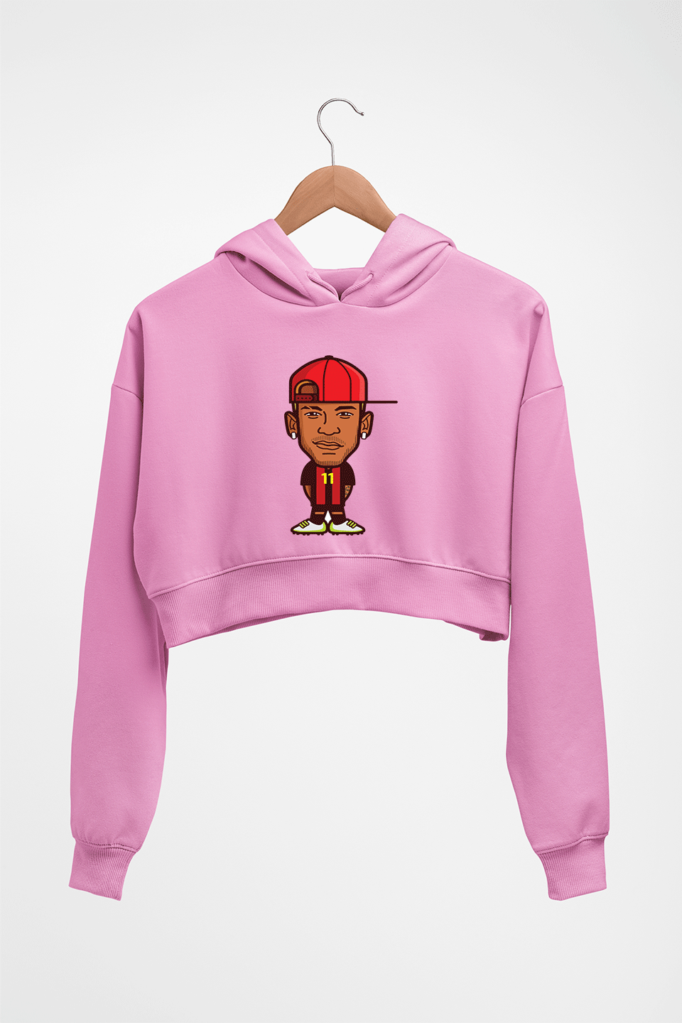 Neymar Crop HOODIE FOR WOMEN-Light Baby Pink-Ektarfa.online