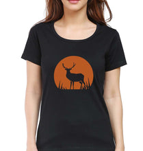Load image into Gallery viewer, Deer T-Shirt for Women-Black-Ektarfa.online
