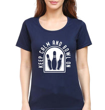 Load image into Gallery viewer, Bowling T-Shirt for Women-Navy Blue-Ektarfa.online
