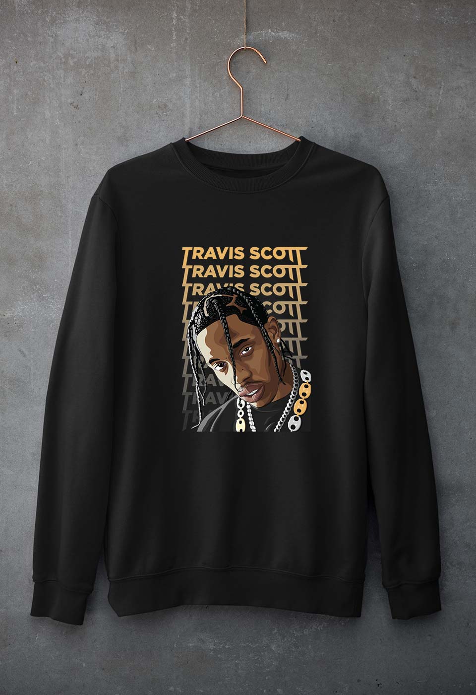 Travis Scott Unisex Sweatshirt for Men/Women-S(40 Inches)-Black-Ektarfa.online