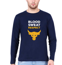 Load image into Gallery viewer, Blood Sweat Respect Gym Full Sleeves T-Shirt for Men-Navy Blue-Ektarfa.online
