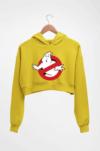 Ghostbusters Crop HOODIE FOR WOMEN-Mustard Yellow-Ektarfa.online