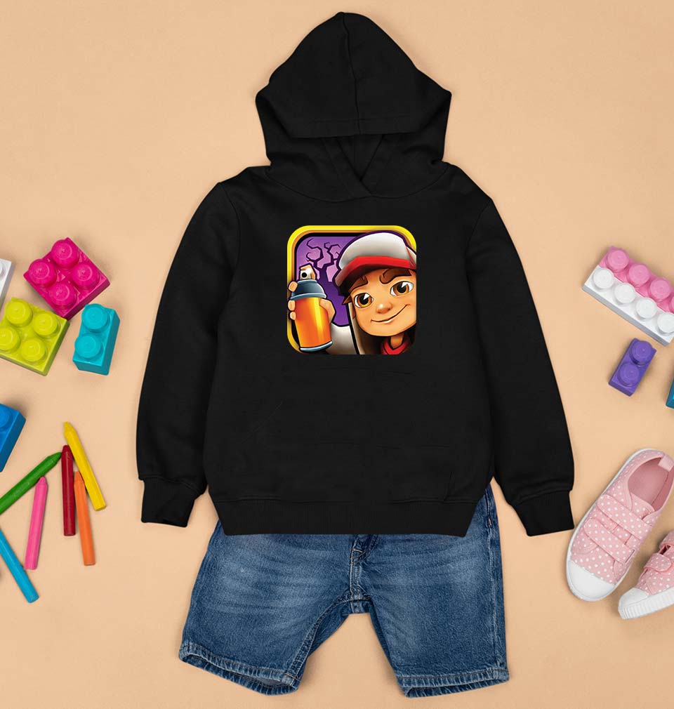 Subway Surfers Kids Hoodie for Boy/Girl-Black-Ektarfa.online