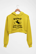 Load image into Gallery viewer, Hufflepuff Harry Potter Crop HOODIE FOR WOMEN-Mustard Yellow-Ektarfa.online
