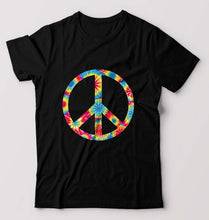 Load image into Gallery viewer, Trippy Psychedelic Peace T-Shirt for Men-Black-Ektarfa.online
