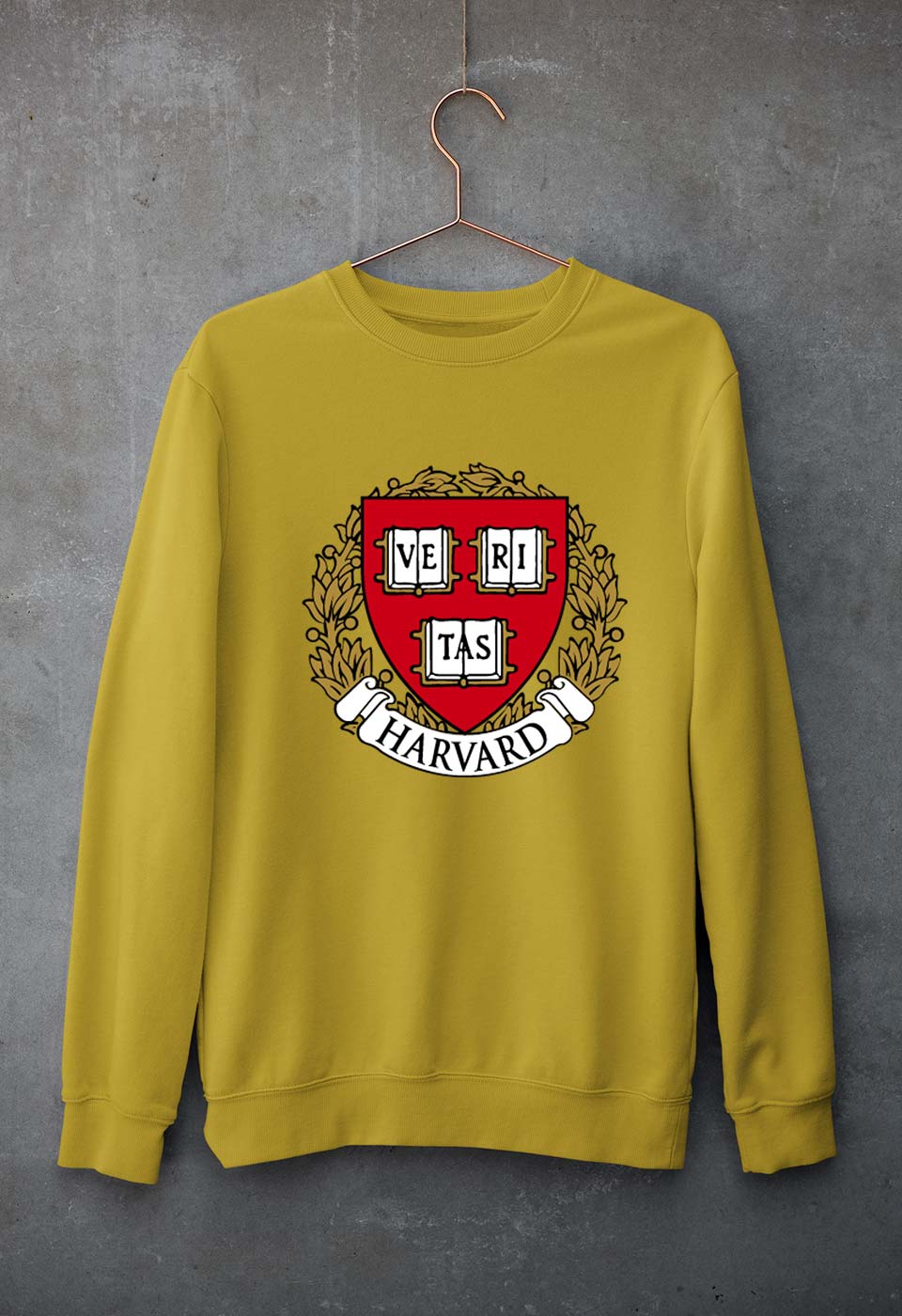 Harvard University Unisex Sweatshirt for Men/Women-Mustard Yellow-Ektarfa.online