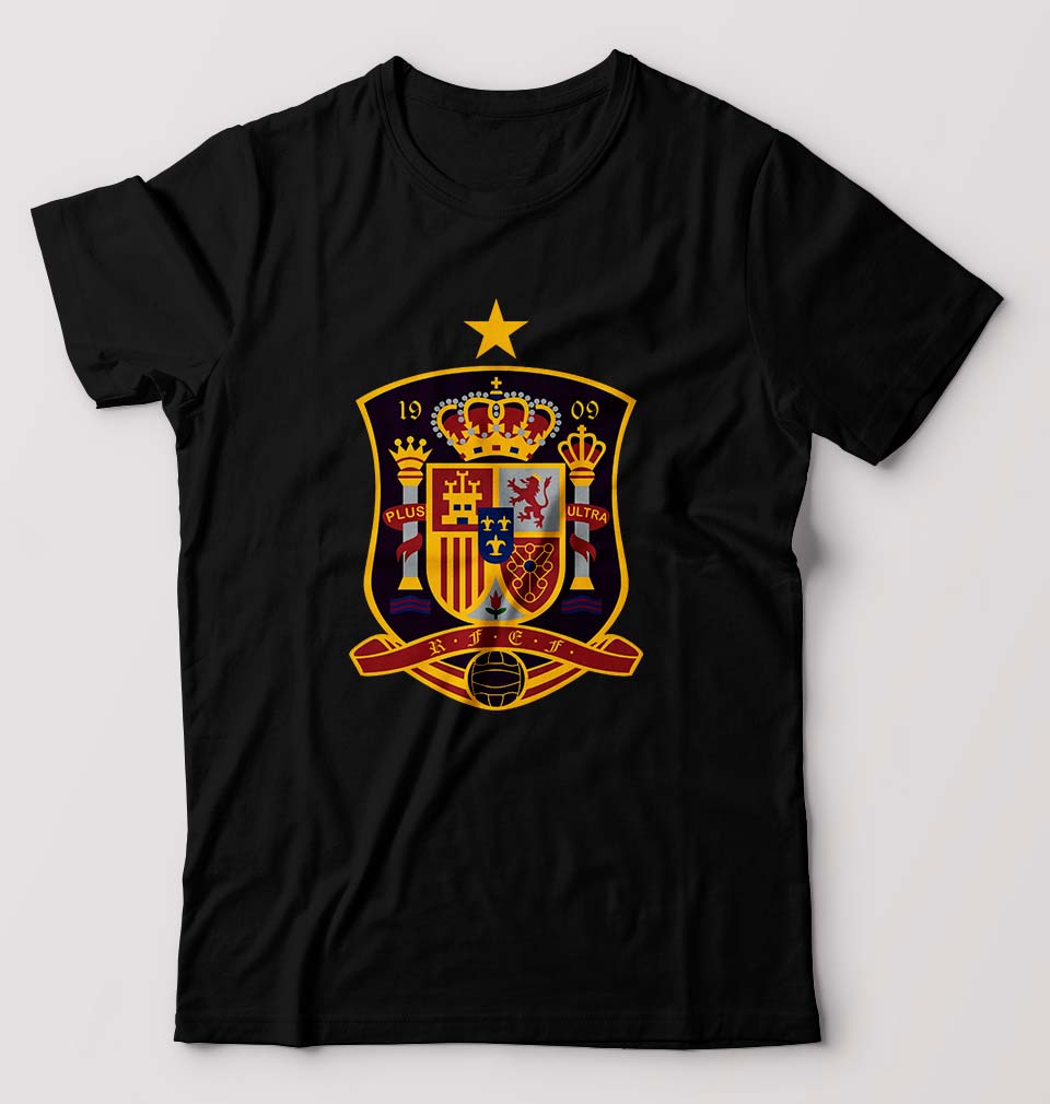 Spain Football T-Shirt for Men-Black-Ektarfa.online