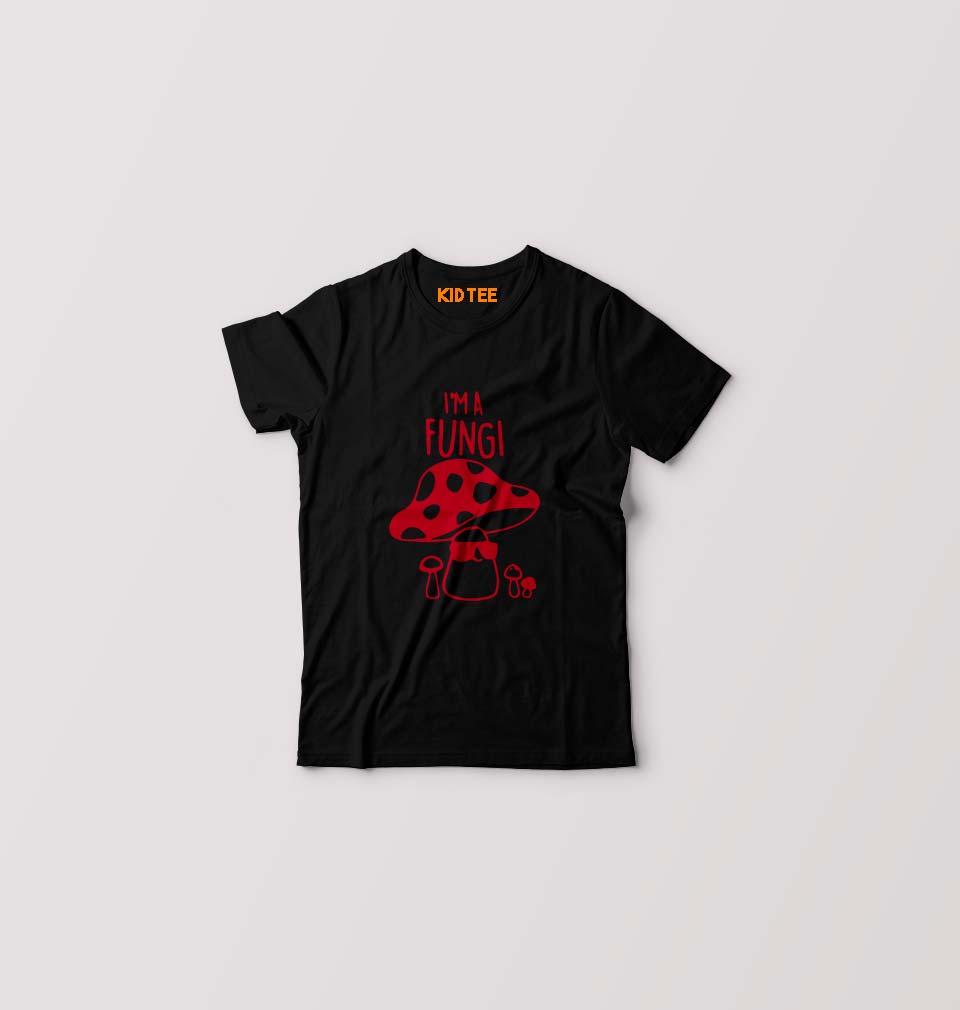 Mushroom Kids T-Shirt for Boy/Girl-Black-Ektarfa.online