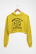Load image into Gallery viewer, Play Football Crop HOODIE FOR WOMEN-Mustard Yellow-Ektarfa.online

