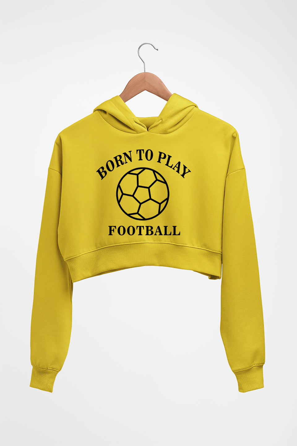 Play Football Crop HOODIE FOR WOMEN-Mustard Yellow-Ektarfa.online