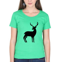 Load image into Gallery viewer, Deer T-Shirt for Women-Flag Green-Ektarfa.online

