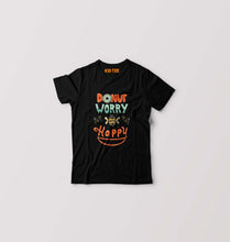 Load image into Gallery viewer, Donut Worry Be Happy Kids T-Shirt for Boy/Girl-Black-Ektarfa.online
