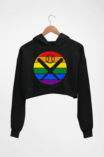 Baseball Crop HOODIE FOR WOMEN-Black-Ektarfa.online