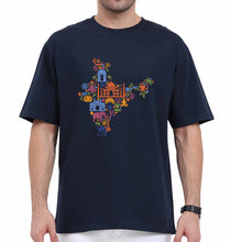 Load image into Gallery viewer, India Oversized T-Shirt for Men-Navy Blue-Ektarfa.online
