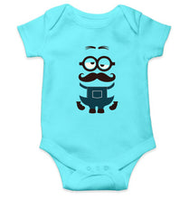 Load image into Gallery viewer, Minion Mustache Kids Romper For Baby Boy/Girl-0-5 Months(18 Inches)-Sky Blue-Ektarfa.online
