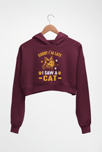 Load image into Gallery viewer, Cat Lover Crop HOODIE FOR WOMEN-Maroon-Ektarfa.online
