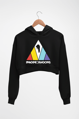 Imagine Dragons Crop HOODIE FOR WOMEN-Black-Ektarfa.online