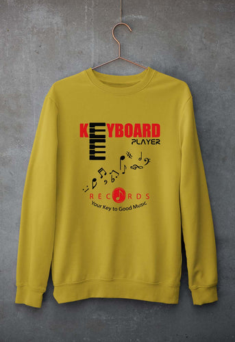 Piano Keyboard Unisex Sweatshirt for Men/Women-Mustard Yellow-Ektarfa.online