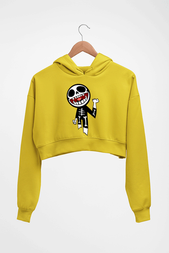 Gorillaz Crop HOODIE FOR WOMEN-Mustard Yellow-Ektarfa.online