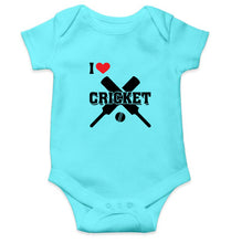 Load image into Gallery viewer, I Love Cricket Kids Romper For Baby Boy/Girl-0-5 Months(18 Inches)-Sky Blue-Ektarfa.online
