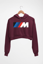 Load image into Gallery viewer, BMW Crop HOODIE FOR WOMEN-Maroon-Ektarfa.online
