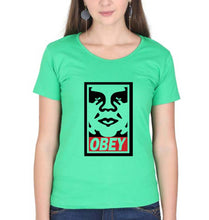 Load image into Gallery viewer, Obey T-Shirt for Women-Flag Green-Ektarfa.online
