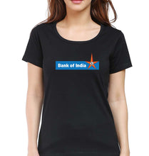 Load image into Gallery viewer, Bank of India T-Shirt for Women-Black-Ektarfa.online

