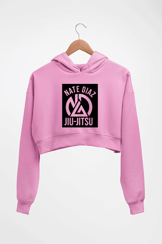 Nate Diaz UFC Crop HOODIE FOR WOMEN-Light Baby Pink-Ektarfa.online