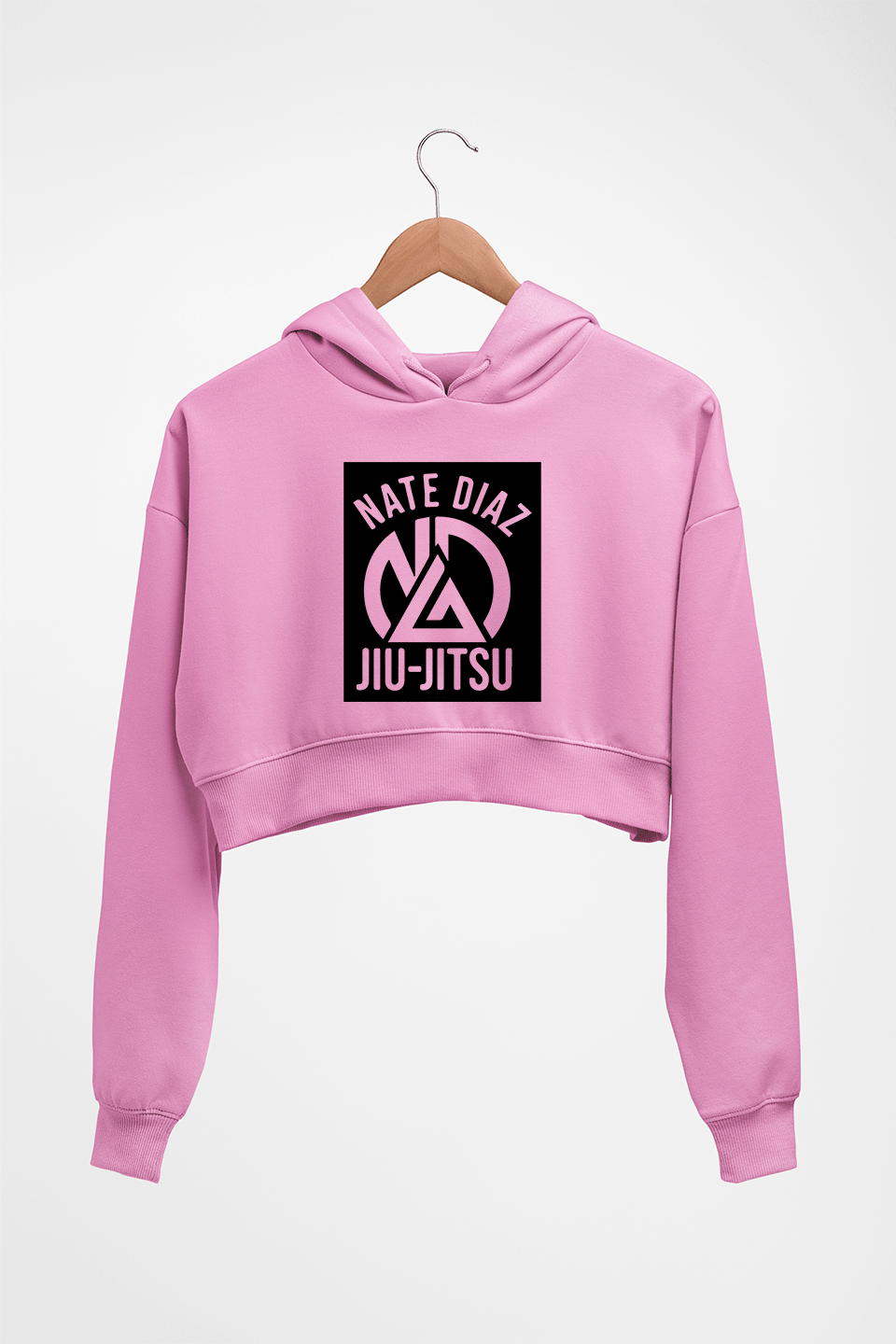 Nate Diaz UFC Crop HOODIE FOR WOMEN-Light Baby Pink-Ektarfa.online