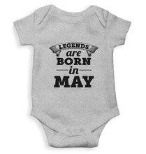 Load image into Gallery viewer, Legends are Born in May Kids Romper For Baby Boy/Girl-0-5 Months(18 Inches)-Grey-Ektarfa.online
