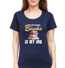Load image into Gallery viewer, Books T-Shirt for Women-Navy Blue-Ektarfa.online
