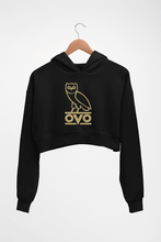 Load image into Gallery viewer, OVO Crop HOODIE FOR WOMEN-Black-Ektarfa.online
