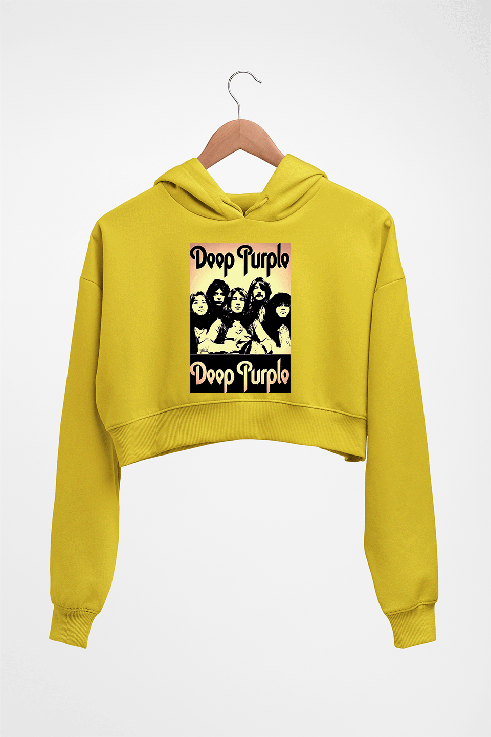 Deep Purple Crop HOODIE FOR WOMEN-Mustard Yellow-Ektarfa.online